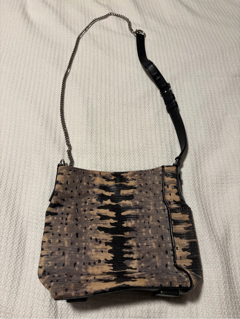 Neutral  Abstract AllSaints Shoulder Bag with Chain Strap